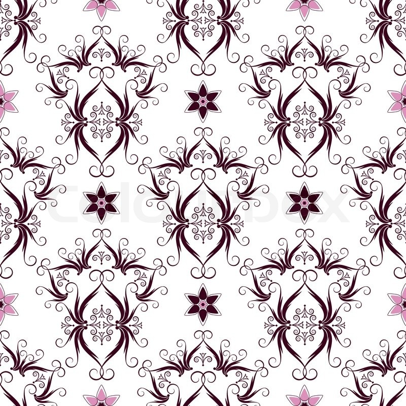Purple and White Vector Patterns