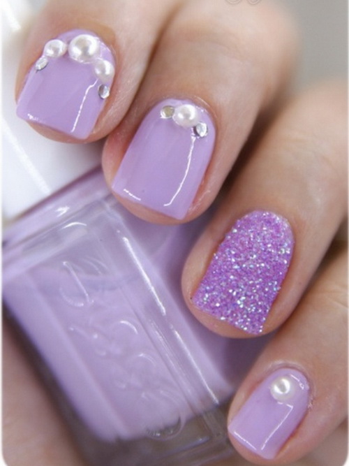 Purple Nail Designs with Gems