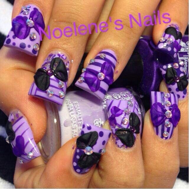 Purple Prom Nail Design
