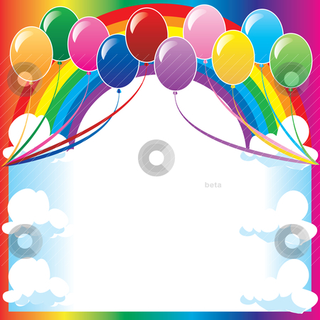 Rainbow Birthday Balloons Vector