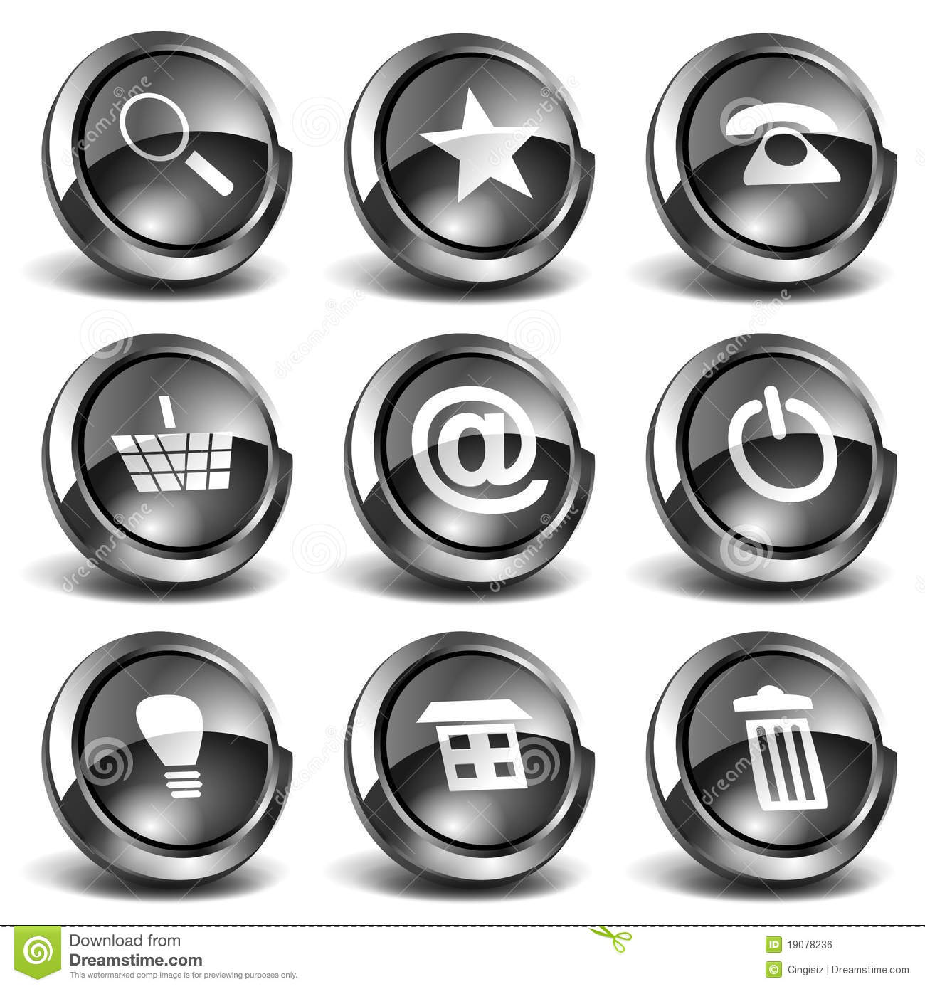 Round 3D Icons Buttons