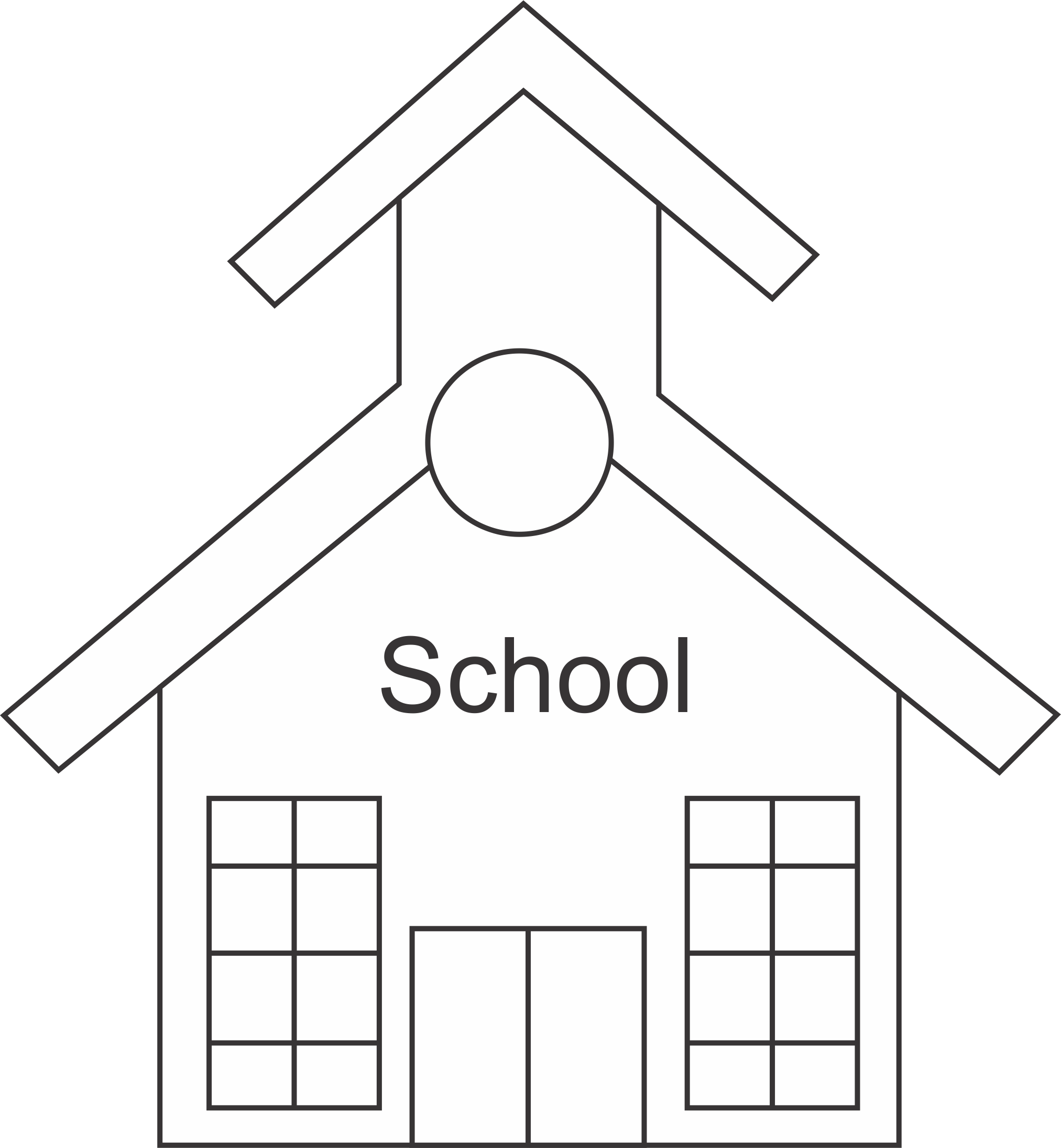 Schoolhouse Clip Art Black and White