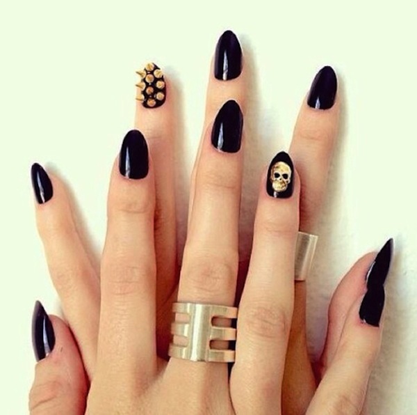 Skull Acrylic Nail Designs Skull Acrylic Nail Designs