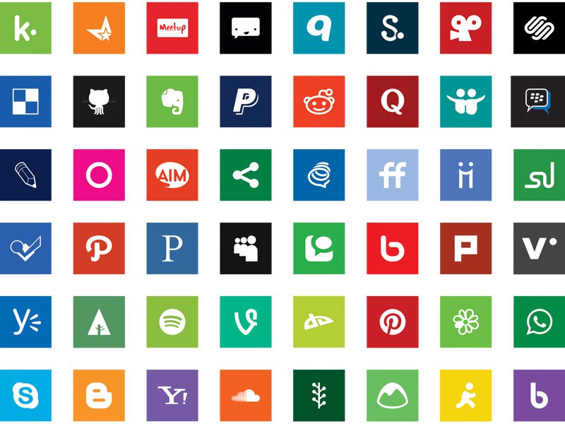 Social Media Icons Flat