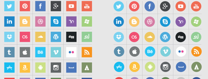 Social Media Icons Flat