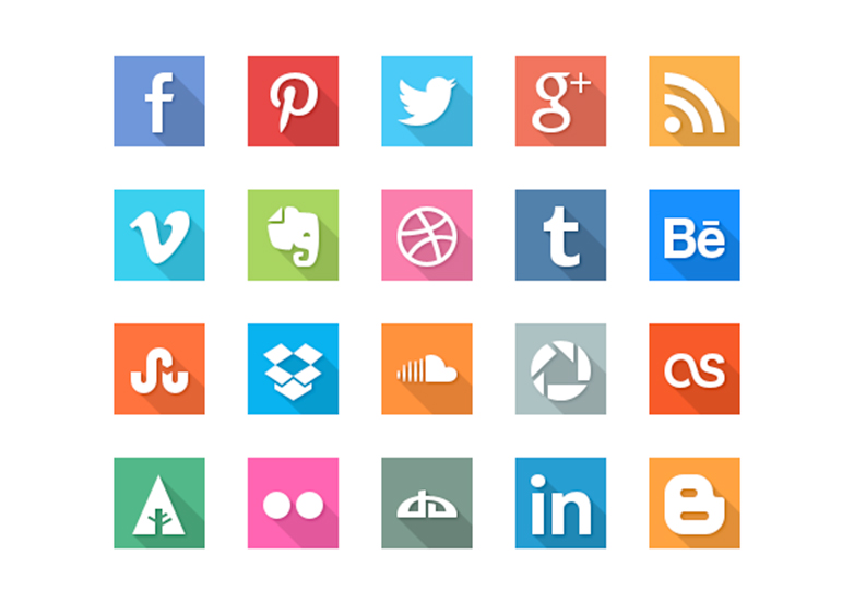 Social Media Icons Flat