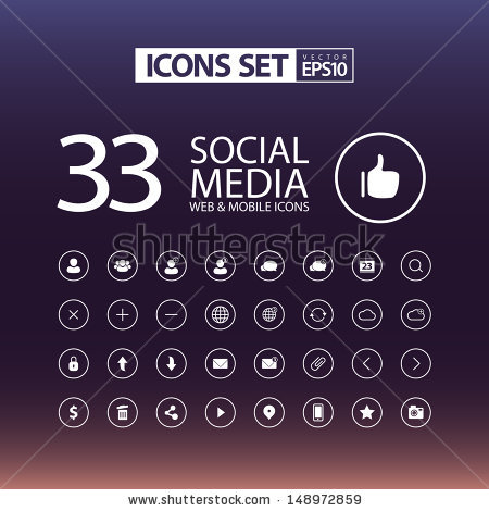 Social Media Icons Vector Flat