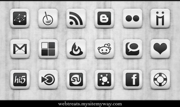 Social Media Icons White