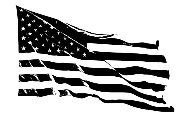 Tattered American Flag Vector