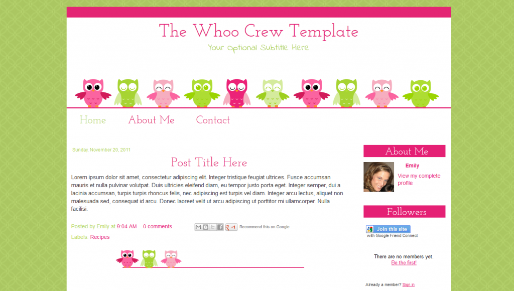 Teacher Cute Blog Templates