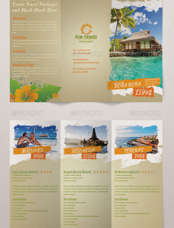 Tri-Fold Travel Brochure Examples