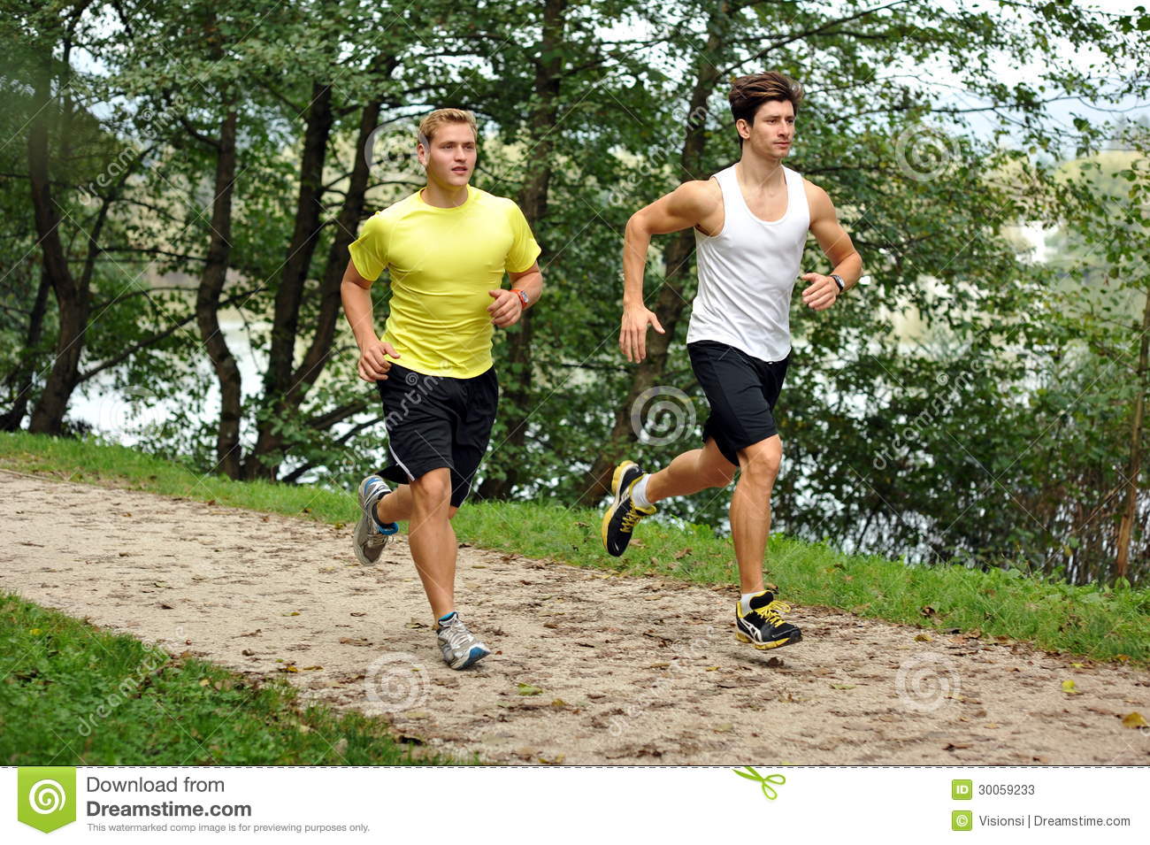 Two Men Running