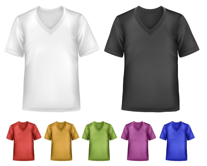 V-Neck T-Shirt Template