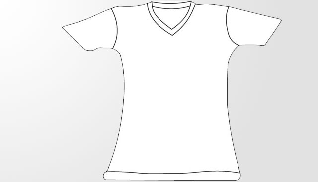 V-Neck T-Shirt Template