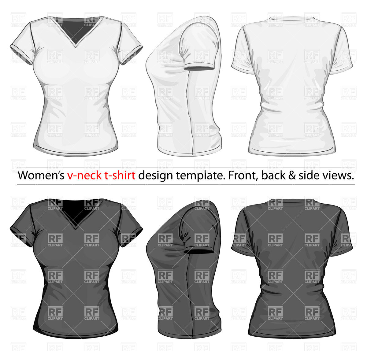 V-Neck T-Shirt Template