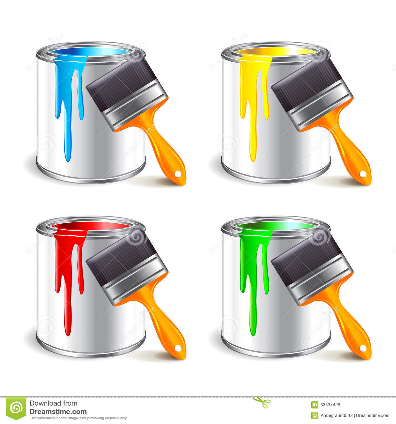 Vector Paint Cans and Brushes