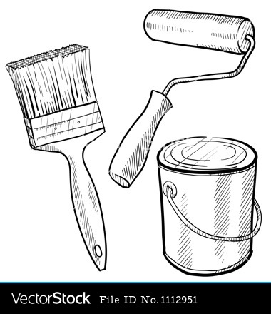 Vector Paint Cans and Brushes