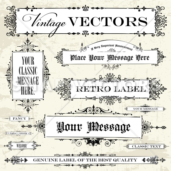 Vector Victorian Frames Clip Art