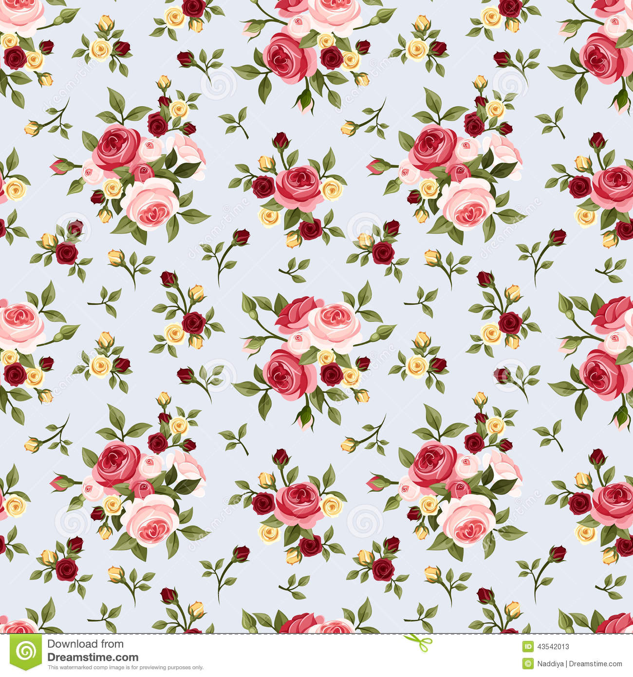 Vintage Red and Pink Roses Background