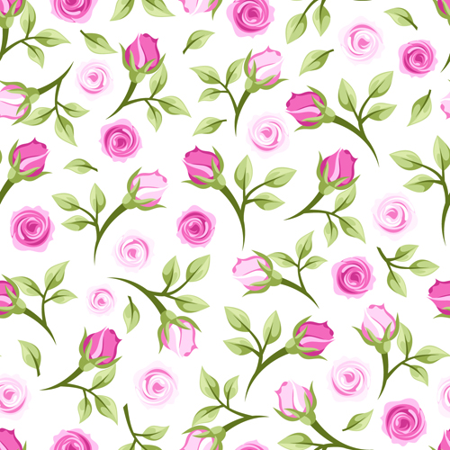 Vintage Rose Pattern Vectors