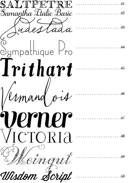 Wedding Fonts