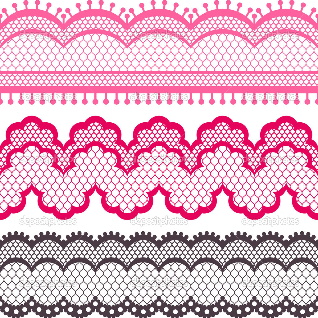 White Lace Ribbon Vector