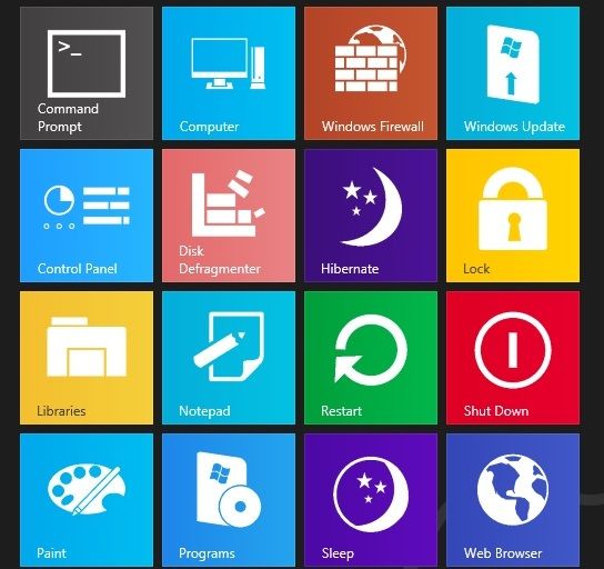 Windows 8 Metro Tile Icons