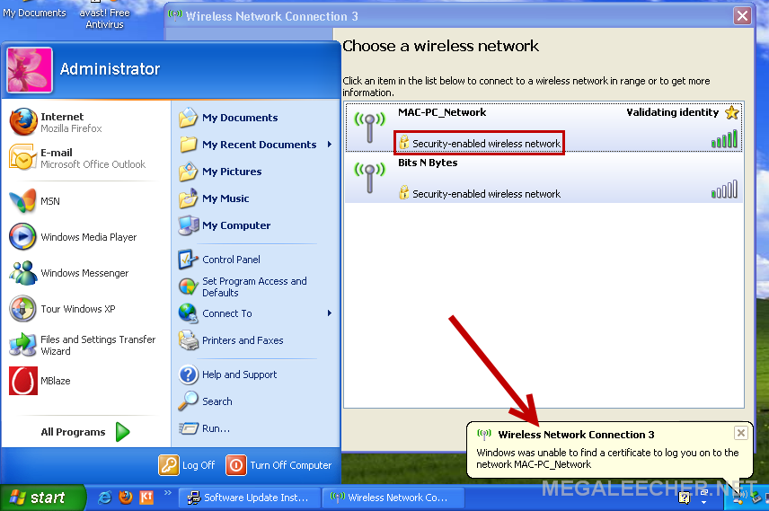 Windows XP Wi-Fi Connection