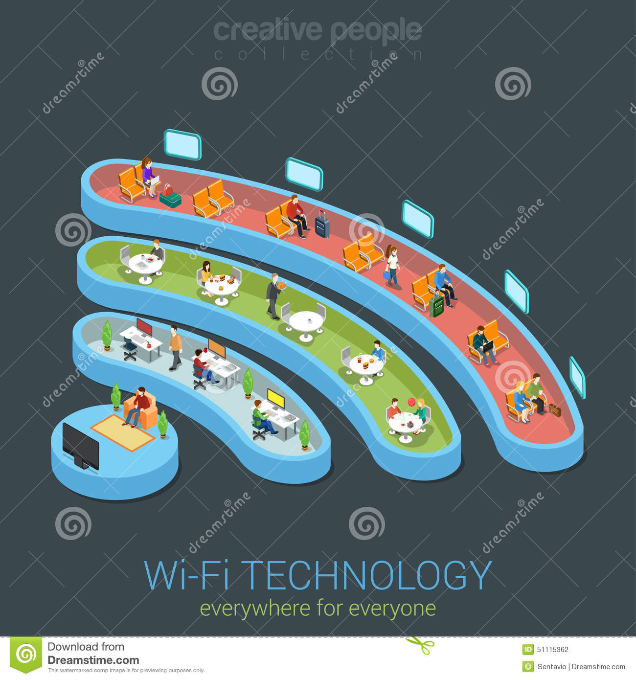 Wireless TV Computer Icon