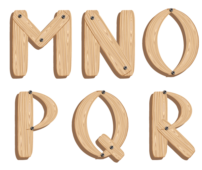 Wood Alphabet Letters Fonts