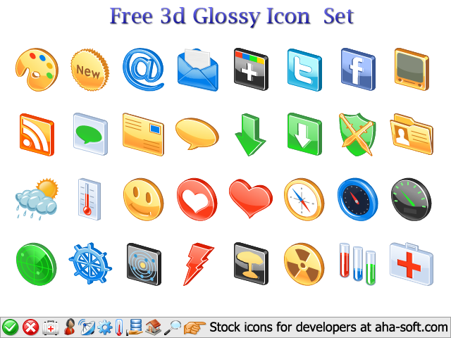 3D Glossy Icon Sets Free