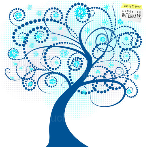 Abstract Winter Tree Vector