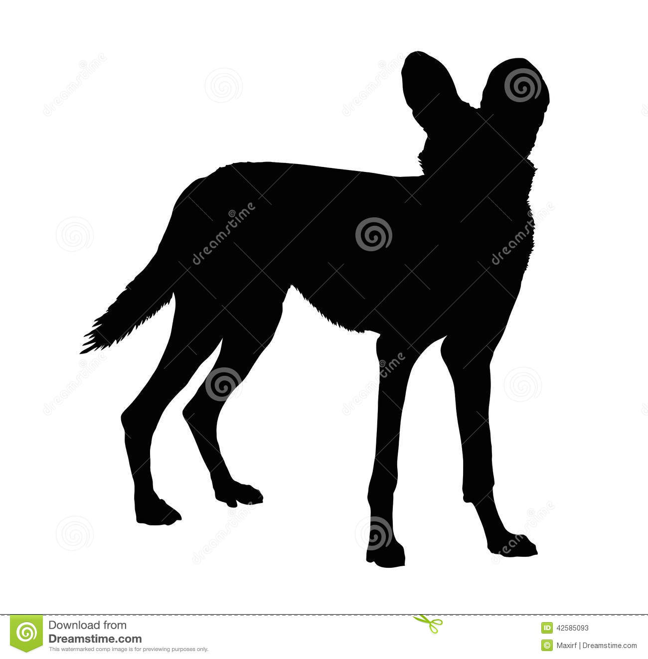 African Wild Dog Silhouette