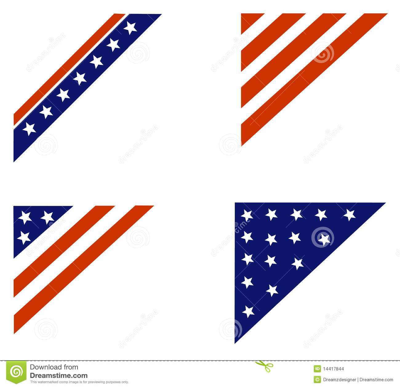 American Flag Corner Border