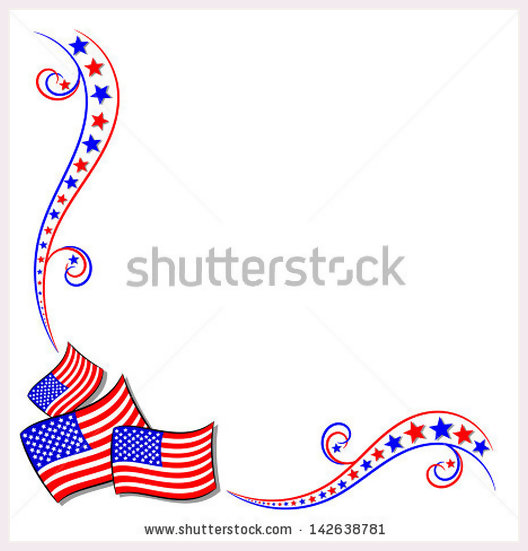 American Flag Stars Border