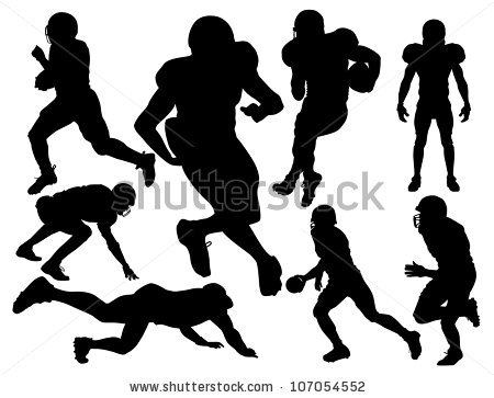 American Football Players Silhouettes Vector