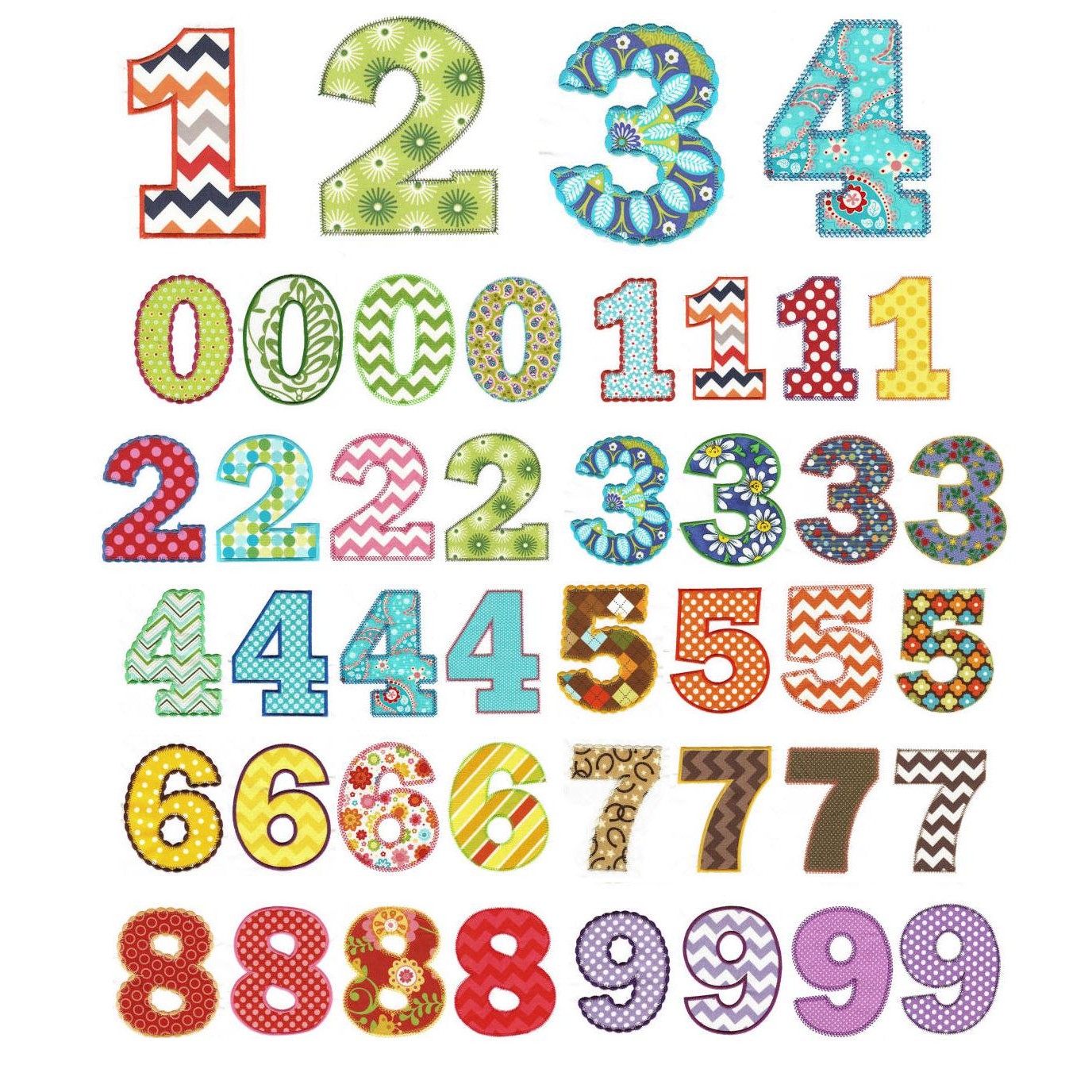 Applique Numbers Machine Embroidery Designs