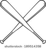 Baseball Crossed Bats Vector