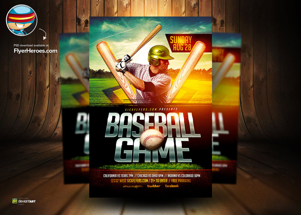 Baseball Flyer Template PSD