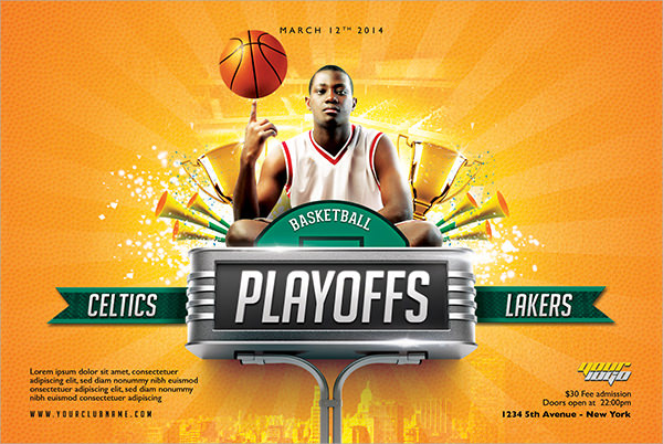 13 Basketball PSD Flyer Templates Images