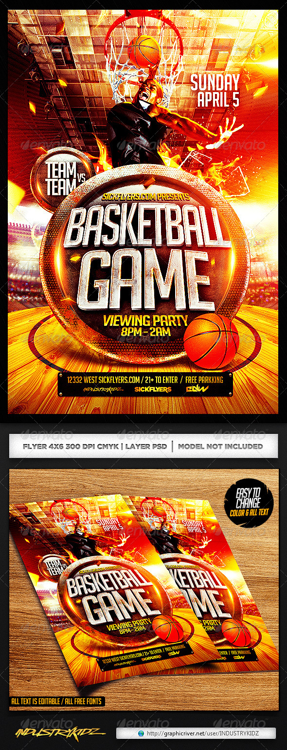 Basketball Flyers Photoshop Templates