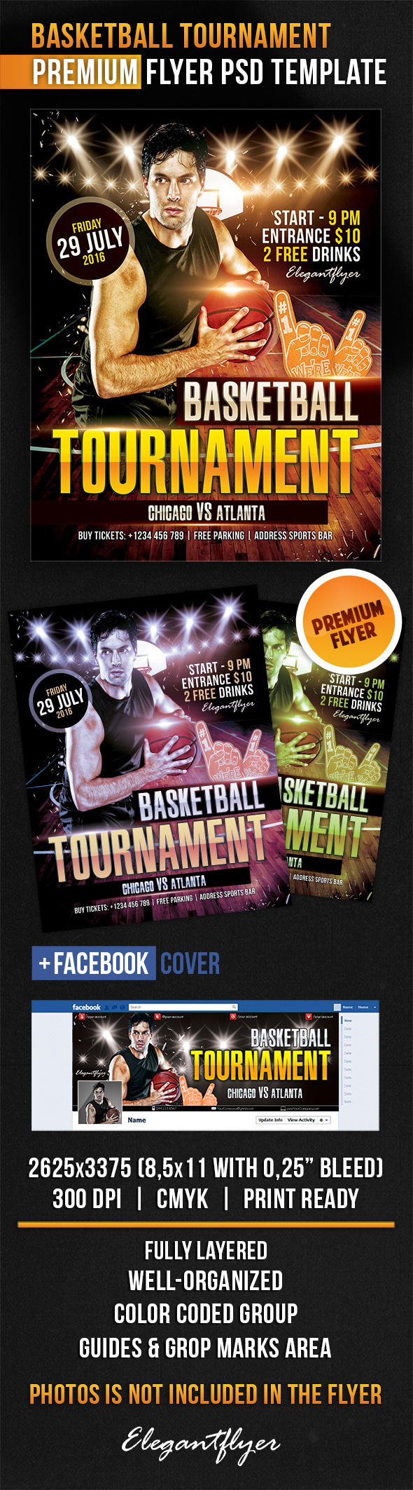 Basketball Tournament Flyer PSD