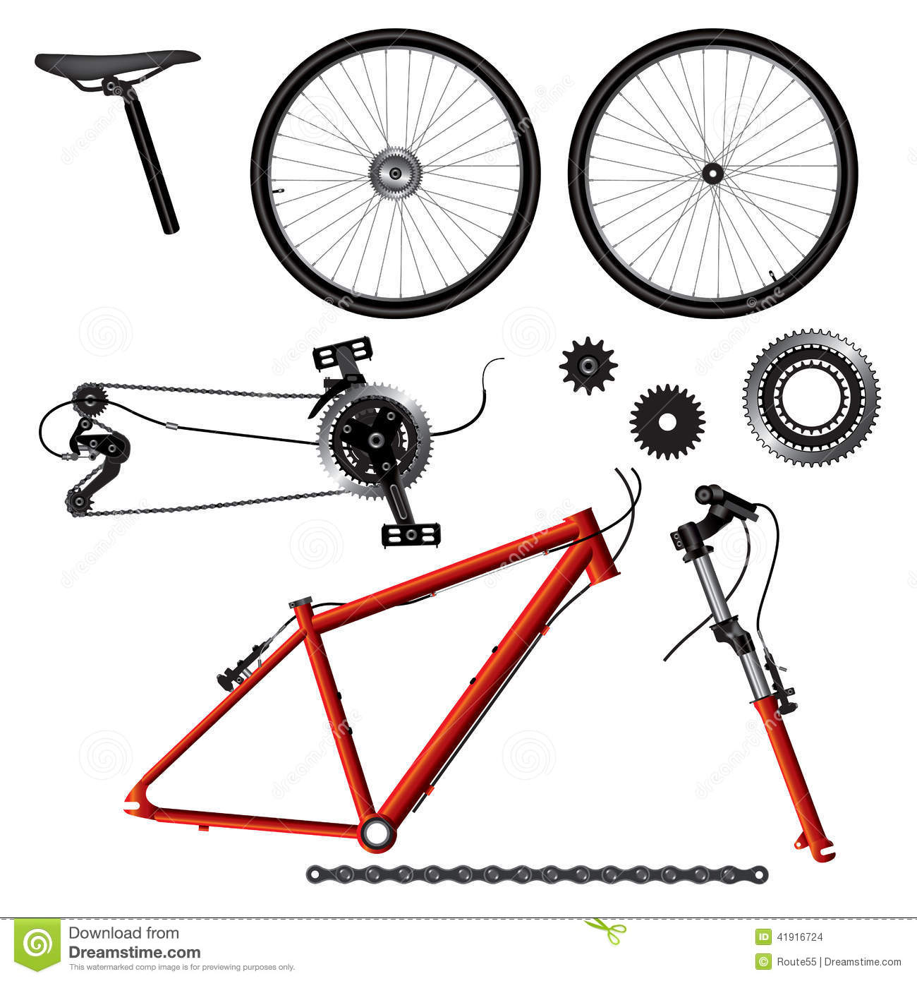 Bicycle Parts Illustration