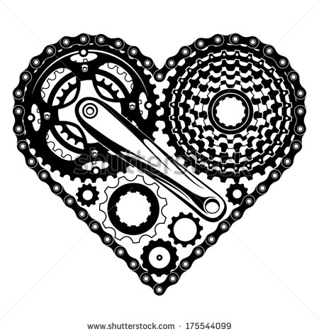 Bicycle Parts Vector Heart
