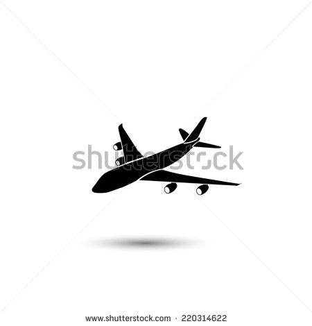 Black Airplane Icon Vector