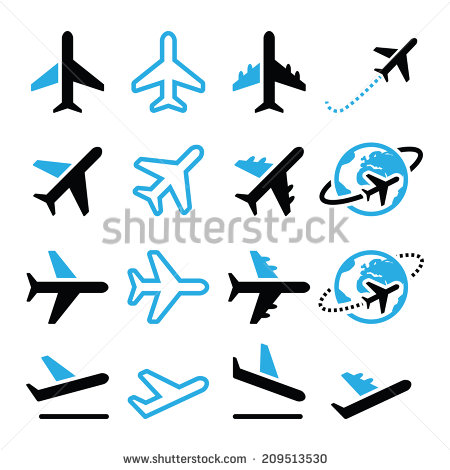 Black Airplane Icon Vector