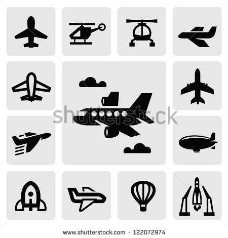 Black Airplane Icon Vector