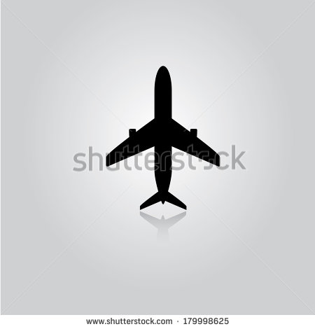 Black Airplane Icon Vector