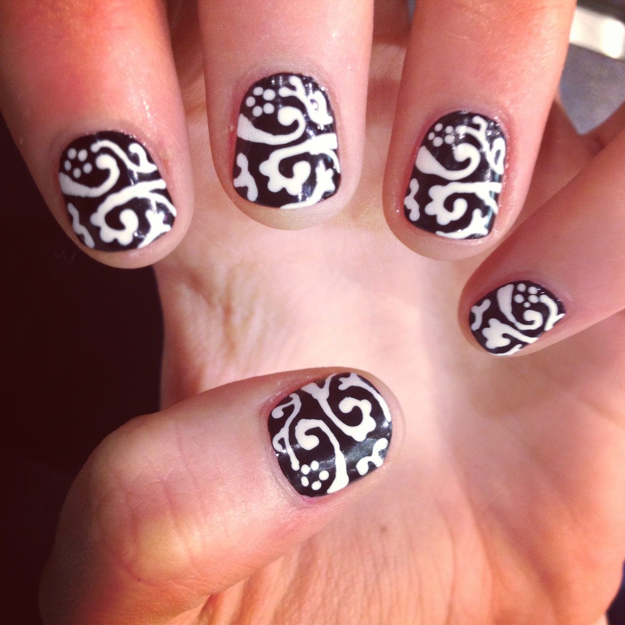 Black and White Acrylic Nail Designs