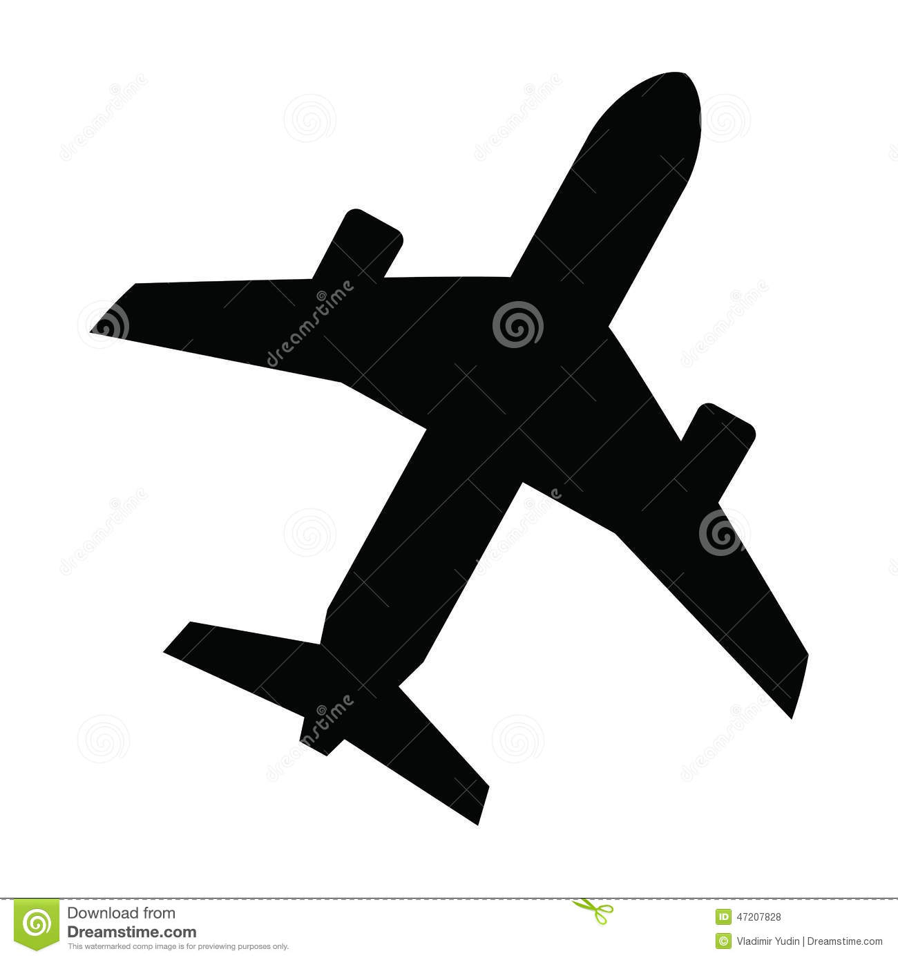 Black and White Airplane Icon